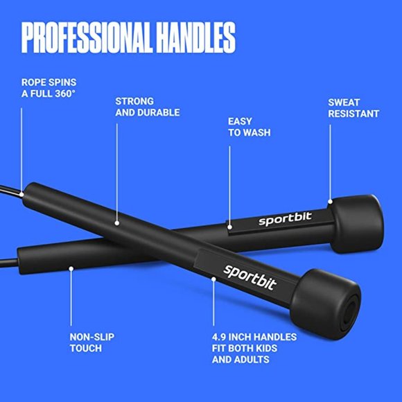 SPORTBIT Adjustable Jump Rope for Speed Skipping - Picture 4 of 6